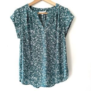 41 Hawthorn Morey Split Neck Sage Green Floral Cottagecore Bohemian Blouse